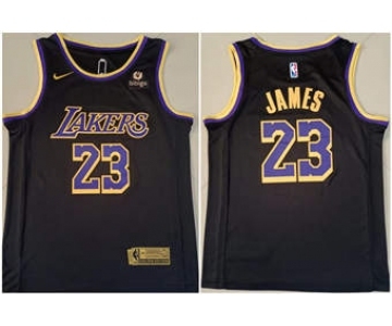 Men's Los Angeles Lakers #23 LeBron James bibigo Black Stitched Basketball Jersey