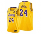 Men's Los Angeles Lakers #24 Kobe Bryant 75th Anniversary Diamond Gold 2021 Stitched Basketball Jersey