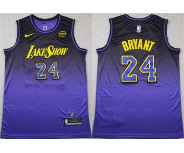 Men's Los Angeles Lakers #24 Kobe Bryant Purple 2024 Stitched Basketball Jersey
