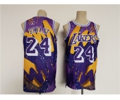 Men's Los Angeles Lakers #24 Kobe Bryant Purple Throwback basketball Jersey