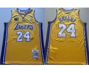 Men's Los Angeles Lakers #24 Kobe Bryant Yellow 2009-10 Stitched Throwback Basketball Jersey Men's Los Angeles Lakers #24 Kobe Bryant Yellow 2009-10 Stitched Throwback Basketball Jersey