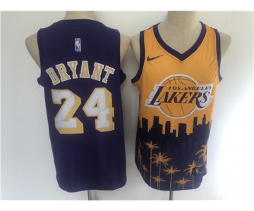 Men's Los Angeles Lakers #24 Kobe Bryant s Swingman Gold salute edition 2021 New Basketball Jersey