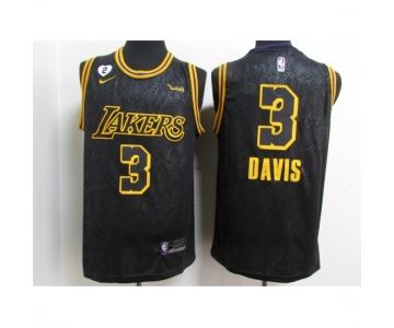 Men's Los Angeles Lakers #3 Anthony Davis Black Nike City Edition Basketball Jersey