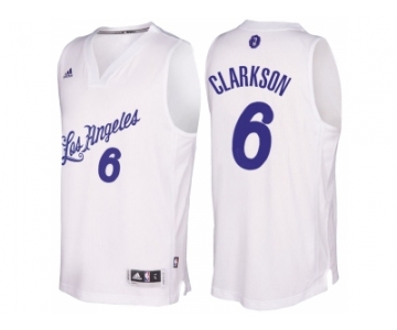 Men's Los Angeles Lakers #6 Jordan Clarkson 2016 Christmas Day White NBA Swingman Jersey