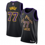 Men's Los Angeles Lakers #77 Luka Doncic Black 2025-26 City Edition Stitched Basketball Jersey Men's Los Angeles Lakers #77 Luka Doncic Black 2025-26 City Edition Stitched Basketball Jersey