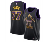 Men's Los Angeles Lakers #77 Luka Doncic Black 2025-26 City Edition Stitched Basketball Jersey Men's Los Angeles Lakers #77 Luka Doncic Black 2025-26 City Edition Stitched Basketball Jersey
