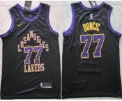 Men's Los Angeles Lakers #77 Luka Doncic Black 2025 City Swingman Jersey