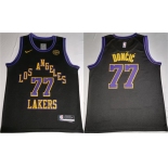 Men's Los Angeles Lakers #77 Luka Doncic Black 2025 Stitched Basketball Jersey