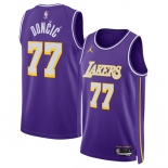 Men's Los Angeles Lakers #77 Luka Doncic Purple 2025 new Statement Edition Stitched Basketball Jersey Men's Los Angeles Lakers #77 Luka Doncic Purple 2025 new Statement Edition Stitched Basketball Jersey