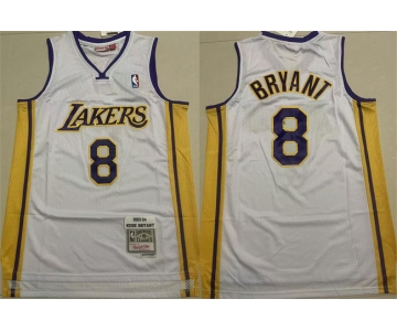 Men's Los Angeles Lakers #8 Kobe Bryant Yellow Throwback Stitched Basketball Jersey