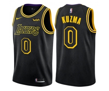 Men's Nike Los Angeles Lakers #0 Kyle Kuzma Authentic Black City Edition NBA Jersey