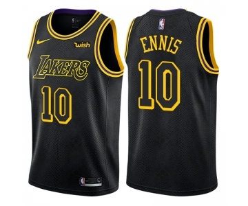 Men's Nike Los Angeles Lakers #10 Tyler Ennis Authentic Black City Edition NBA Jersey