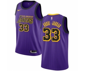 Men's Nike Los Angeles Lakers #33 Kareem Abdul-Jabbar Swingman Purple NBA Jersey - City Edition