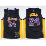 Nike Los Angeles Lakers #24 Kobe Bryant Black(Purple No.) NBA Swingman Black Mamba December 18. 2017 Jersey