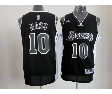nba los angeles lakers #10 nash fullblack[revolution 30 swingman]