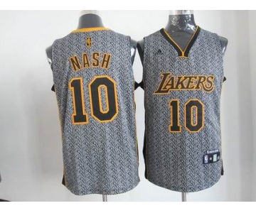 nba los angeles lakers #10 nash grey[static fashion swingman]