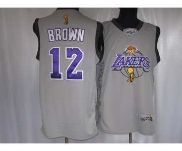 nba los angeles lakers #12 brown grey