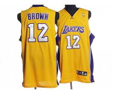 nba los angeles lakers #12 brown yellow