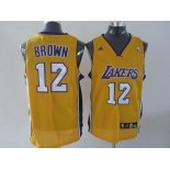 nba los angeles lakers #12 brown yellow(fans edition)
