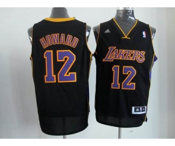 nba los angeles lakers #12 dwight howard black-purple[revolution 30 swingman]