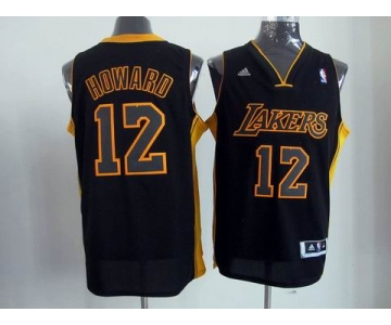 nba los angeles lakers #12 dwight howard black-yellow[revolution 30 swingman]