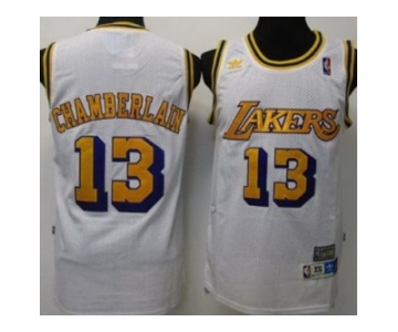 nba los angeles lakers #13 chamberlain throwback white