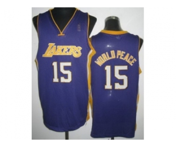 nba los angeles lakers #15 metta worldpeace purple[revolution 30]