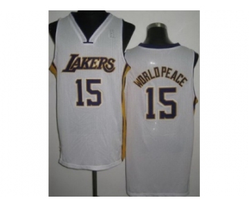 nba los angeles lakers #15 metta worldpeace white[revolution 30]