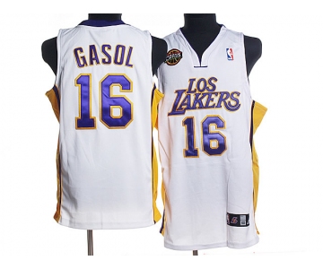 nba los angeles lakers #16 gasol white(los city edition)