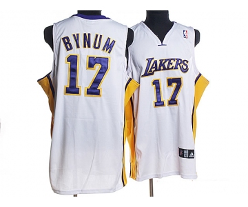 nba los angeles lakers #17 bynum white
