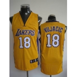 nba los angeles lakers #18 vujacic yellow