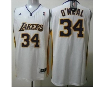 nba los angeles lakers #34 o`neal white[revolution 30 swingman]