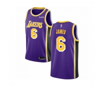 Women's Los Angeles Lakers #6 LeBron James Authentic Purple Basketball Jersey - Statement Edition