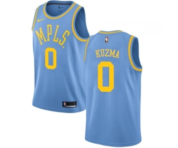 Women's Nike Los Angeles Lakers #0 Kyle Kuzma Swingman Blue Hardwood Classics NBA Jersey