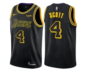 Women's Nike Los Angeles Lakers #4 Byron Scott Swingman Black NBA Jersey - City Edition