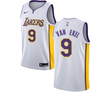 Women's Nike Los Angeles Lakers #9 Nick Van Exel Authentic White NBA Jersey - Association Edition