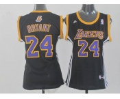 women nba los angeles lakers #24 kobe bryant black