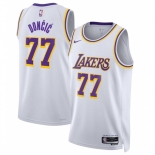 Youth #77 Luka Doncic Los Angeles Lakers Jordan Brand Swingman Jersey Icon Edition White