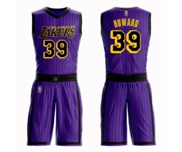 Youth Los Angeles Lakers #39 Dwight Howard Swingman Purple Basketball Suit Jersey - City Edition