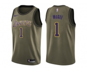 Youth Nike Los Angeles Lakers #1 JaVale McGee Green Salute to Service NBA Swingman Jersey