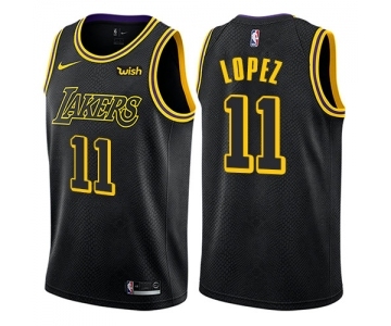 Youth Nike Los Angeles Lakers #11 Brook Lopez Swingman Black NBA Jersey - City Edition