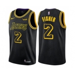 Youth Nike Los Angeles Lakers #2 Derek Fisher Swingman Black NBA Jersey - City Edition