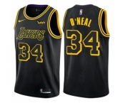 Youth Nike Los Angeles Lakers #34 Shaquille O'Neal Swingman Black NBA Jersey - City Edition