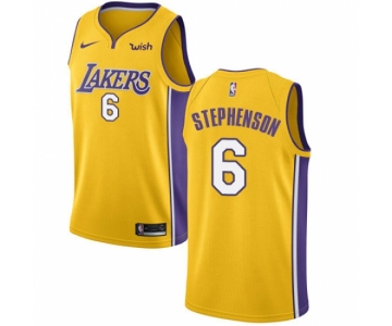 Youth Nike Los Angeles Lakers #6 Lance Stephenson Swingman Gold NBA Jersey - Icon Edition