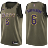 Youth Nike Los Angeles Lakers #6 Lance Stephenson Swingman Green Salute to Service NBA Jersey