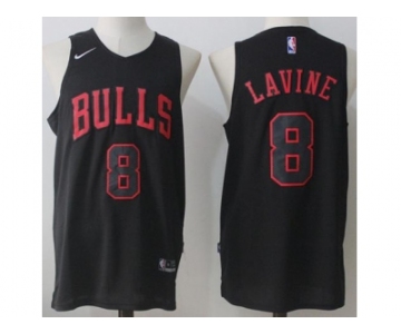 Men Nike Chicago Bulls #8 Zach LaVine Black Fashion NBA Swingman Jersey