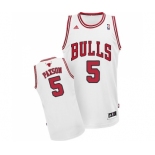 Men's Adidas Chicago Bulls #5 John Paxson Swingman White Home NBA Jersey