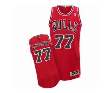 Men's Adidas Chicago Bulls #77 Joffrey Lauvergne Authentic Red Road NBA Jersey