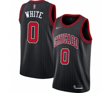 Men's Chicago Bulls #0 Coby White Authentic Black Finished Basketball Jersey - Statement Edition