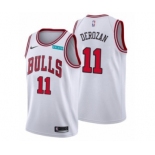 Men's Chicago Bulls #11 DeMar DeRozan Swingman White Stitched Basketball Jersey